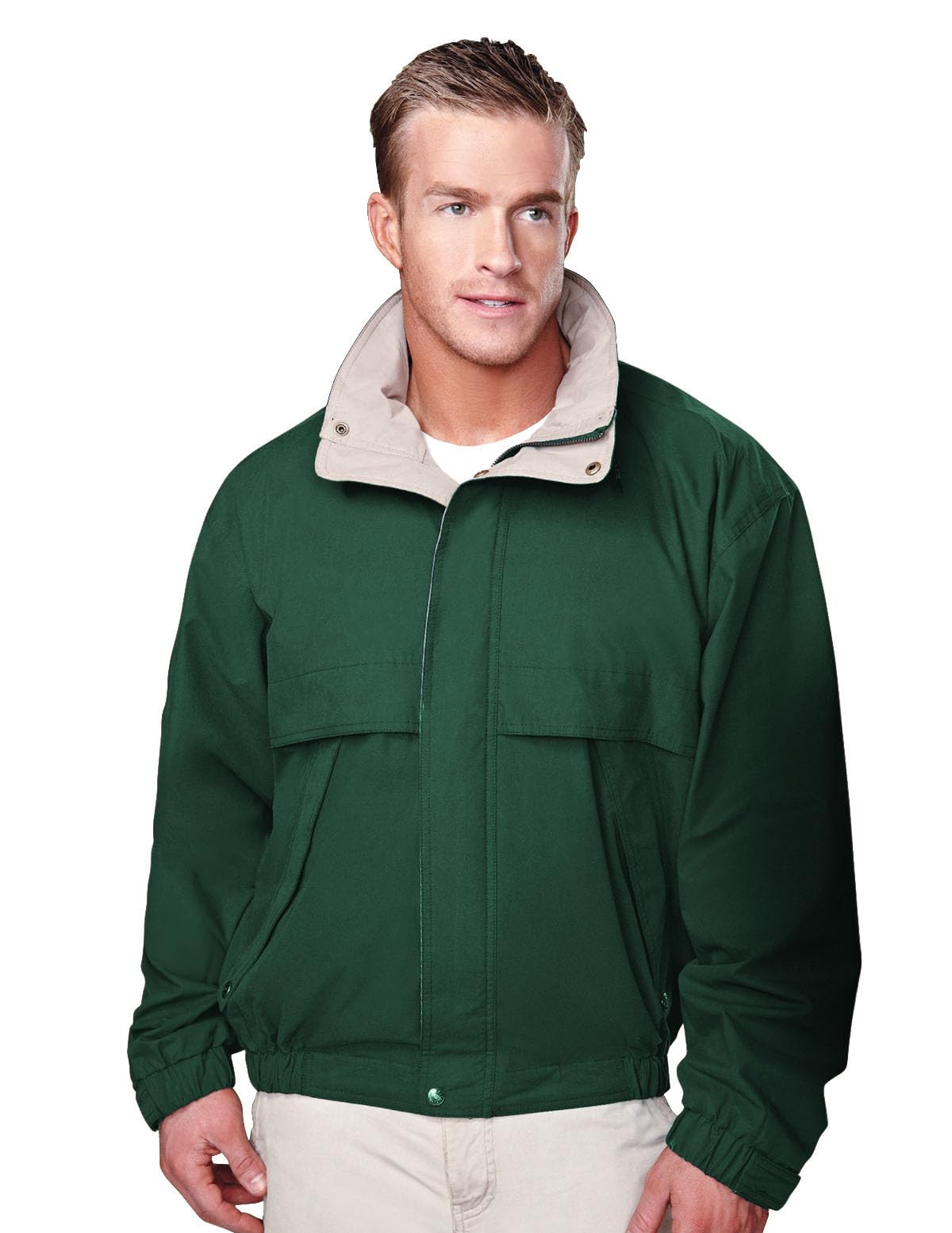 AFC Men's Poplin Jacket Concealed Hood Water Resistant Coat Big &amp; Tall Sizes