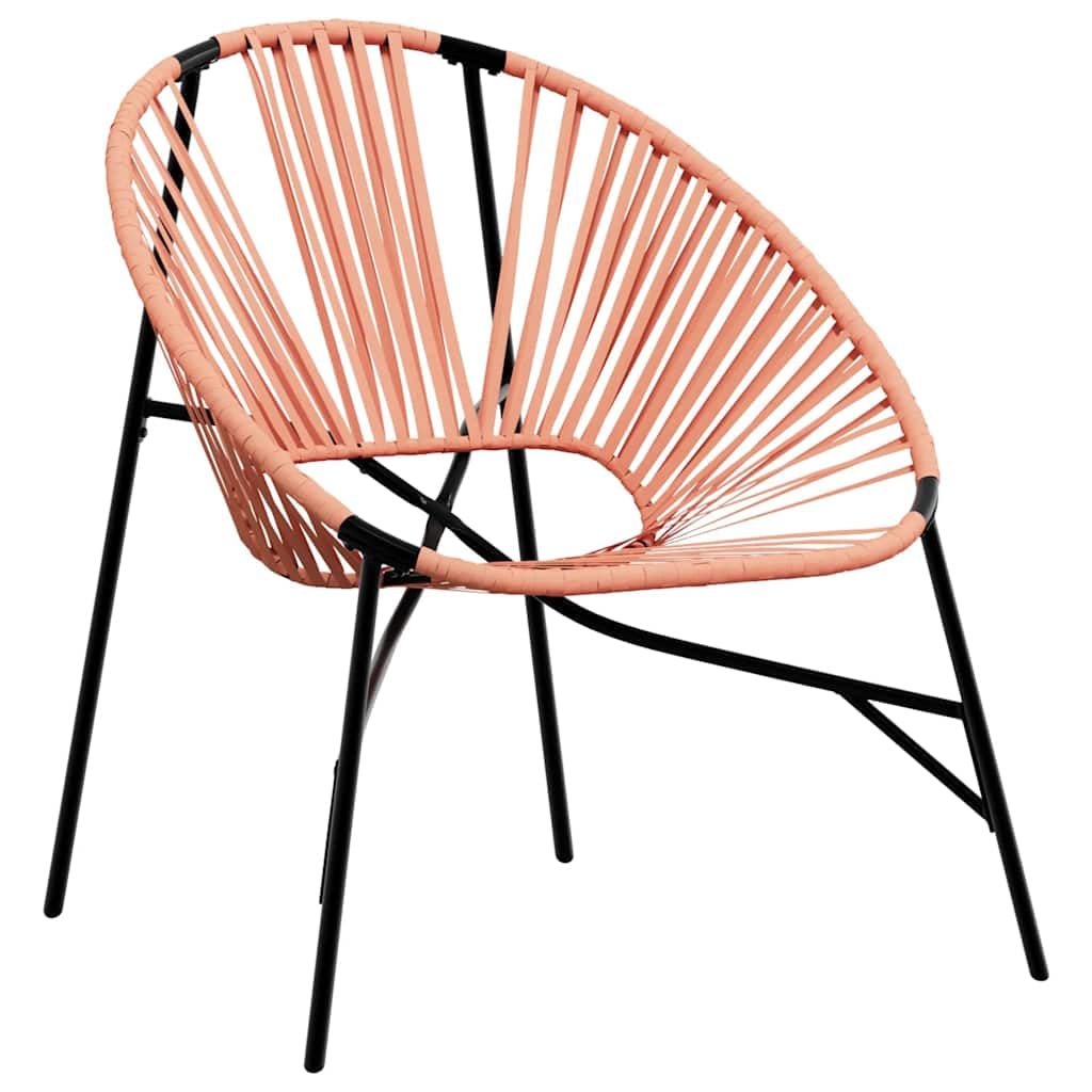 Générique Sedia Uovo da Giardino Nero e Arancione in Resina Intrecciata Poly Rattan con Telaio Acciaio, Poltrona Esterna Confortevole con Schienale e Braccioli