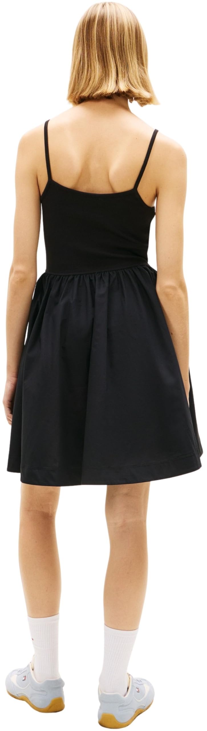 Tommy Jeans Tjw Rib Poplin Mix Strappy Dress Dw0dw22352 Vestido Acampanado Mujer (Pack de 1)