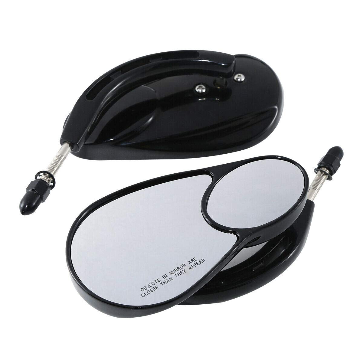 Pair Of Universal 8mm Double Rear View Mirrors For Harley Touring & Road King | Chrome Finish