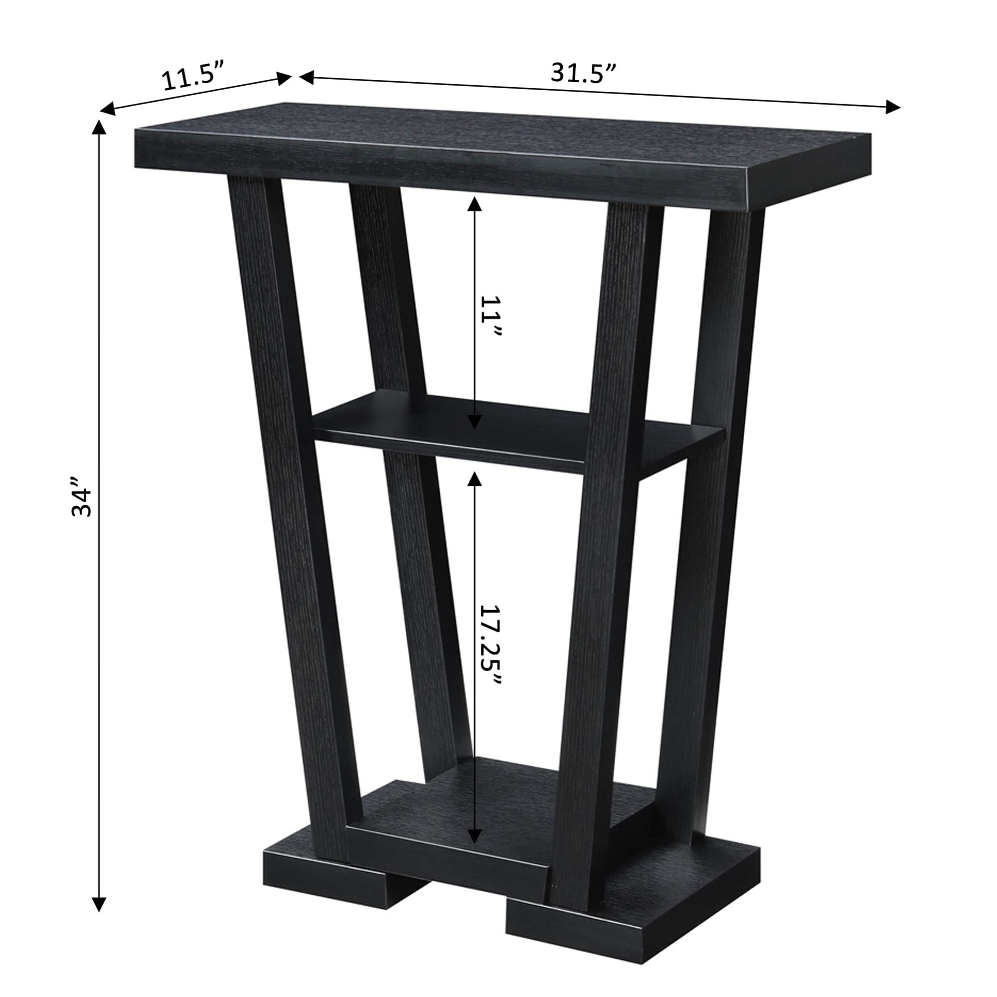 Convenience Concepts Newport V Console Tradizionale Black