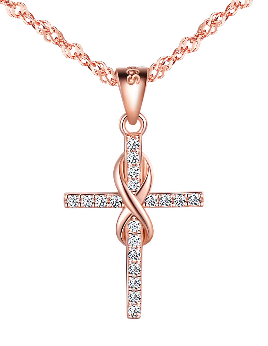 Ciondolo croce infinito in argento sterling 925 elegante collana