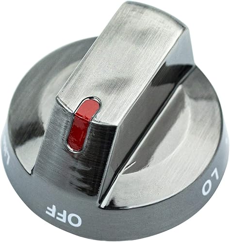 Pomo de horno inoxidable negro mejorado DG64-00473B para estufa de gas, perilla de control de quemador superior, reemplazo de perilla de horno