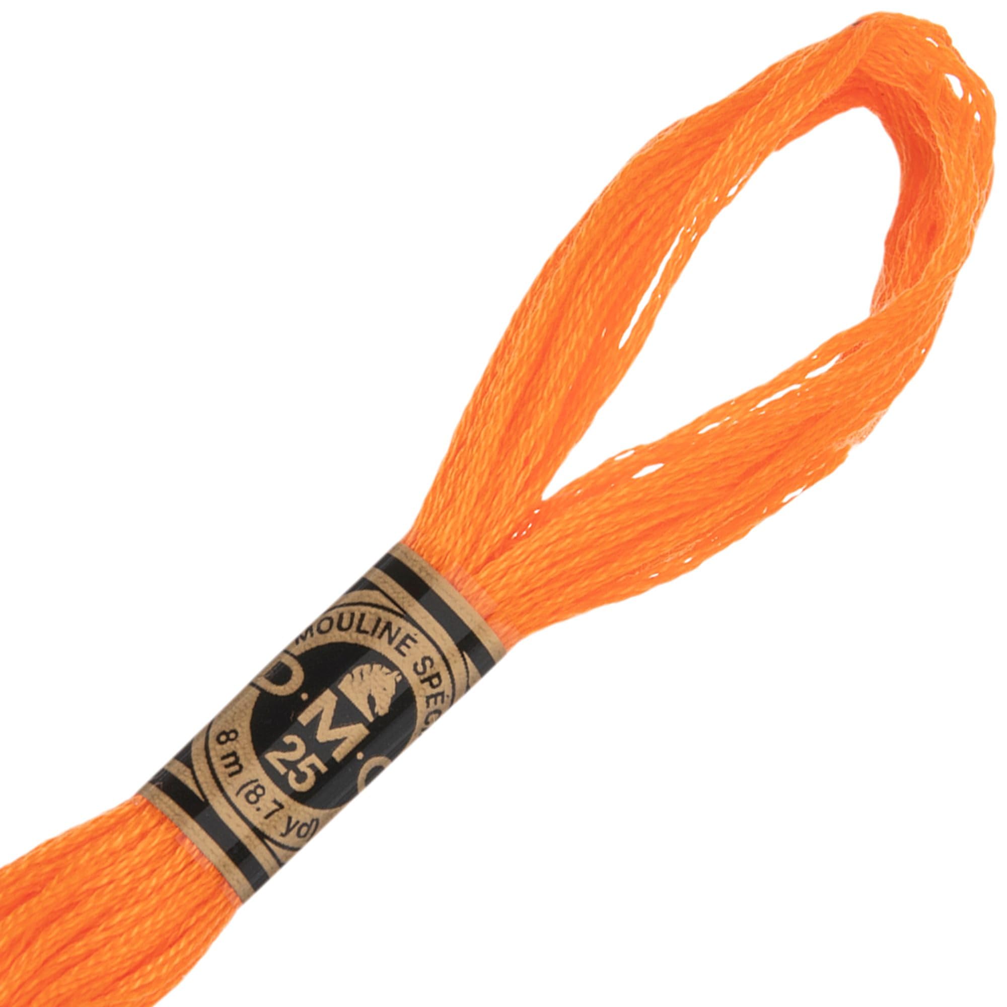 Hobby Lobby DMC Cotton Embroidery Floss - 970 Light Pumpkin, Set of 12