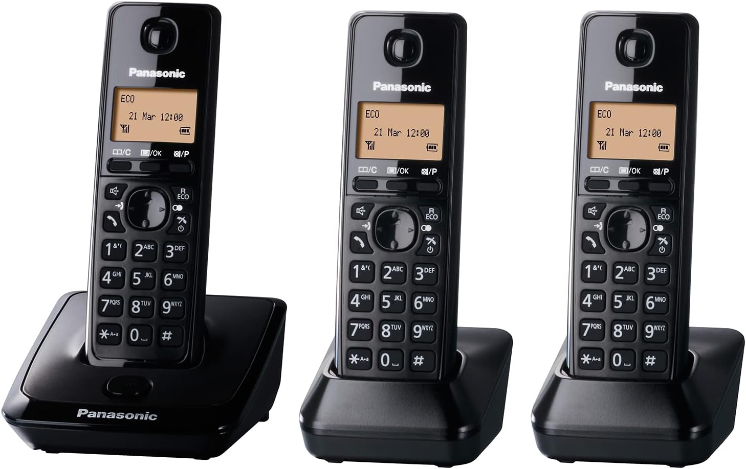Panasonic DIGITAL CORDLESS PHONE WITH 3 HEADSTES KXTG2713, Black, KX-TG2713UE1