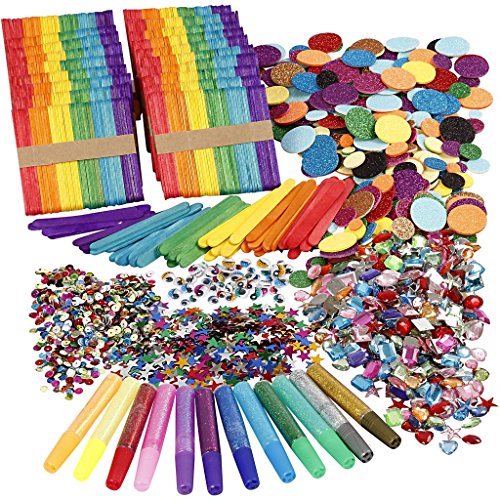 Paillettes et bâton de glace pour ateliers DIY en famille