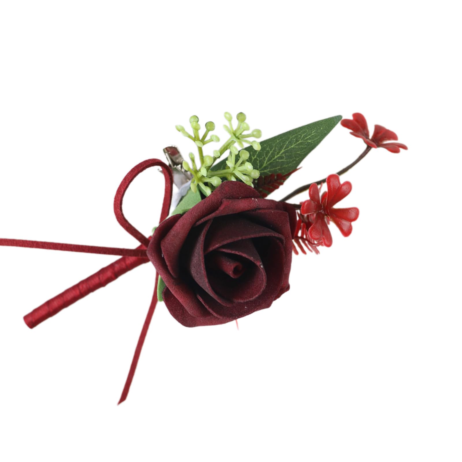 Kalttoy Boutonnieres Flower Decoration Corsage Flower Artificial Floral Wedding Props Elegant Boutonnieres Decors Groom Boutonniere Silk Rose Boutonniere