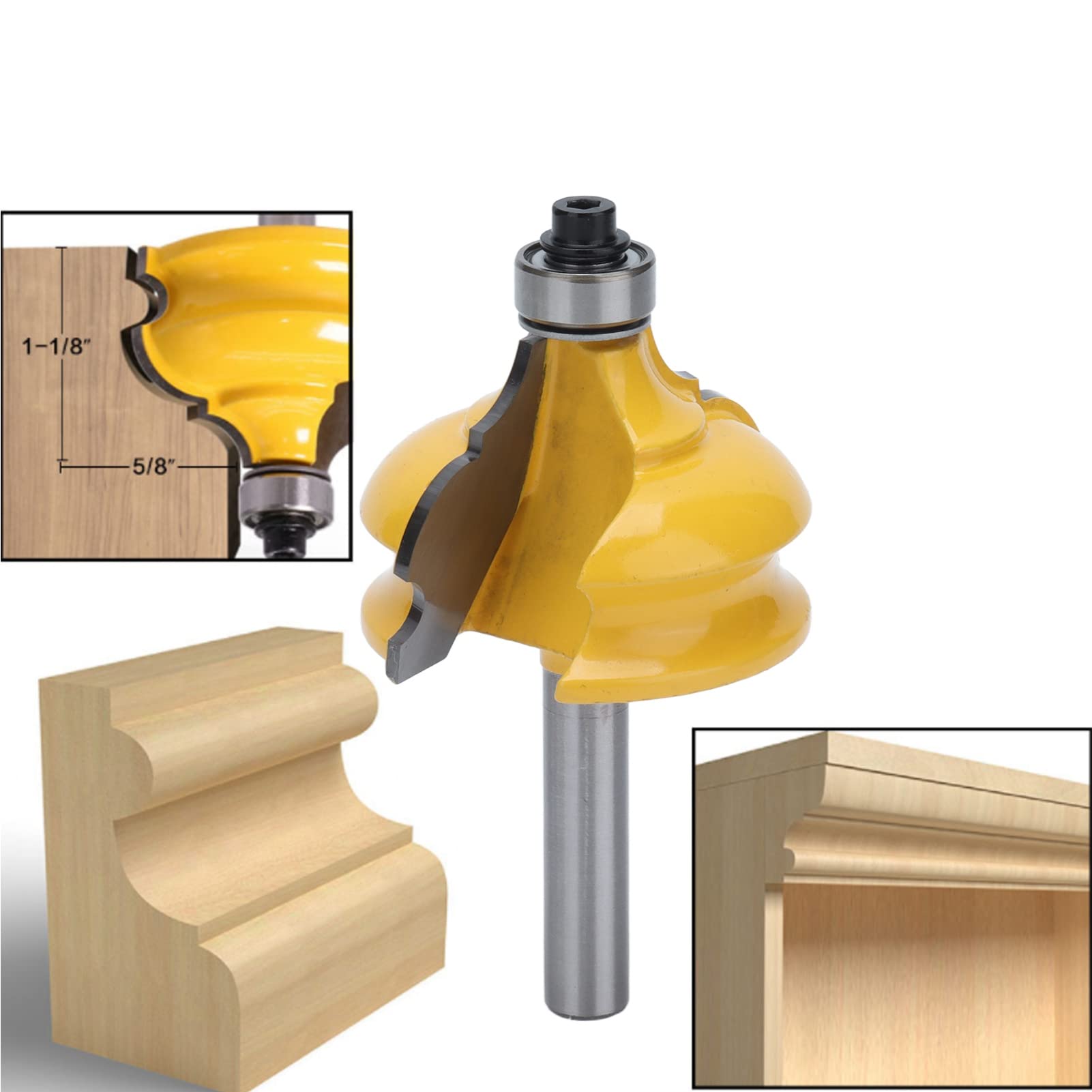 Bit Router Romano - 44,5 Mm in Acciaio Carbone per la Lavorazione del Legno Netto