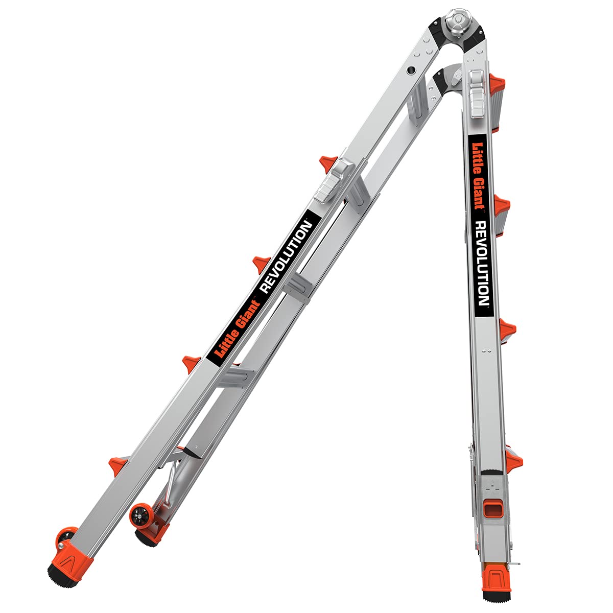 Revolution 2.0, Modell 17 - ANSI Typ IA - 300LB Nominal, Aluminium Klappleiter mit Tip & Glide Räder und Ratsche Levelers