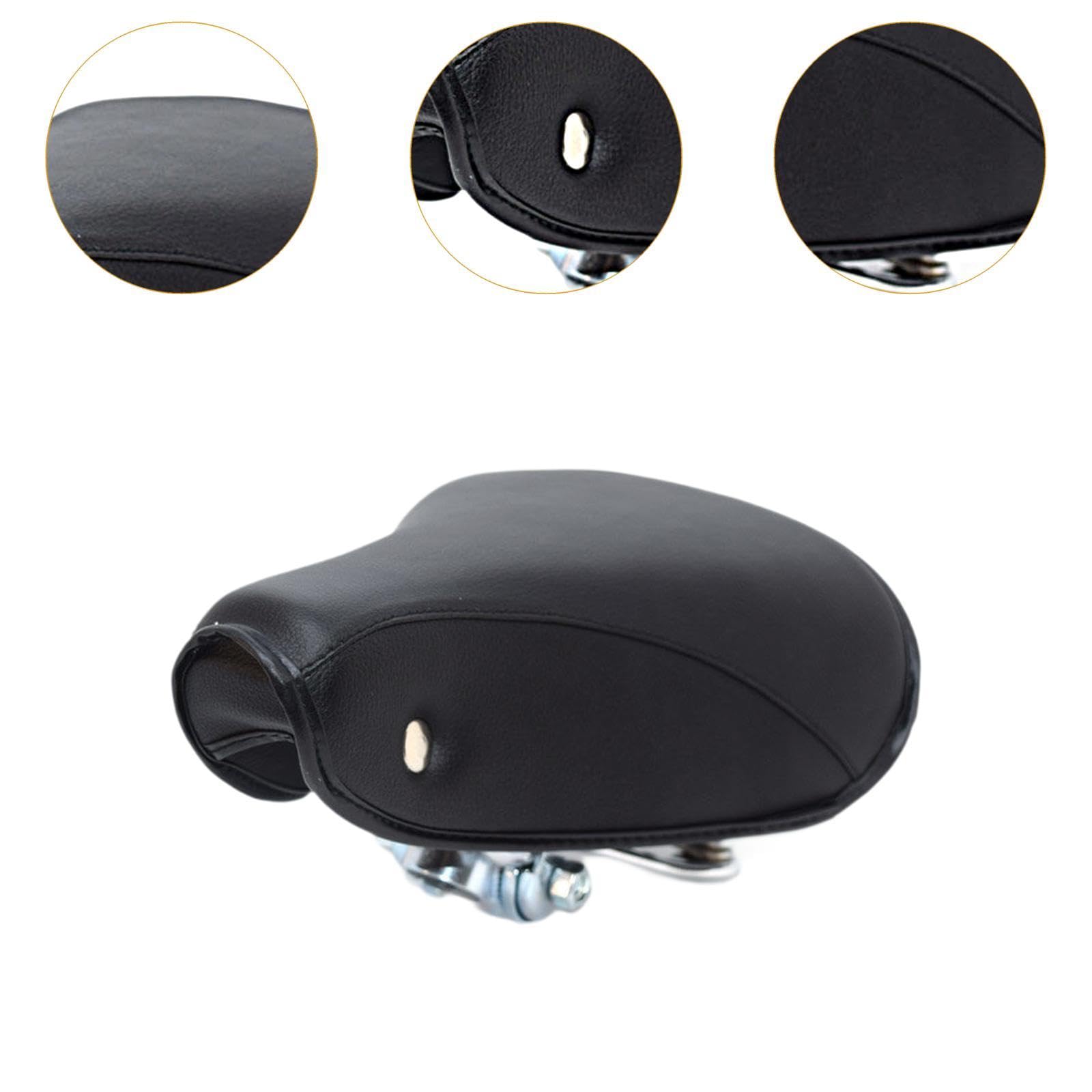 Vintage Bike Saddle Sillín de Bicicleta con Amortiguadores Asiento Estilo Retro Clásico Acolchado Ancho Superficie PU Resistente Al Agua Adecuado para