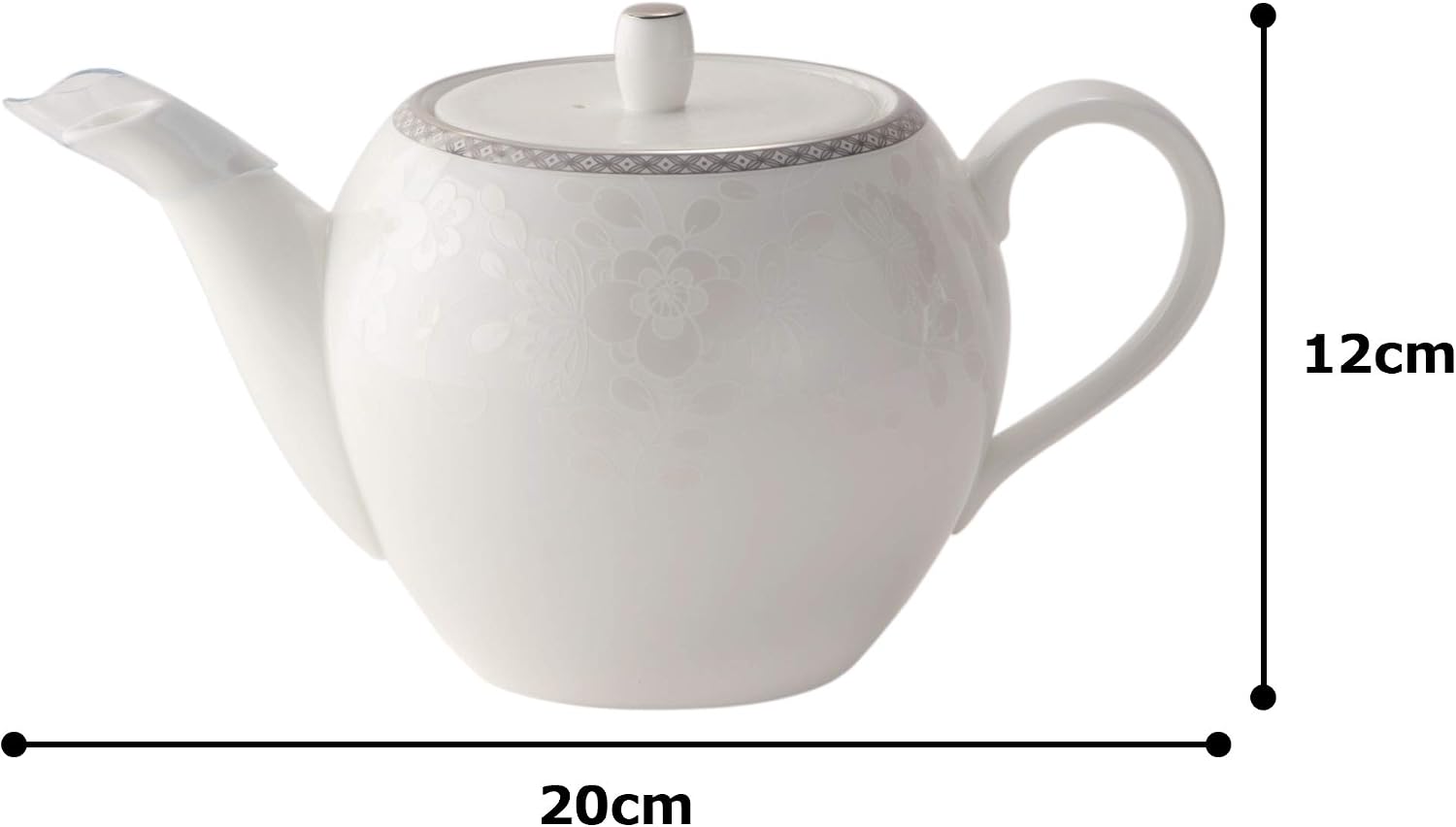 Narumi 51461-4664P Milano Bianca Tea Pot, 22.0 fl oz (660 cc), Tea