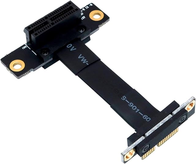 Jevina PCIE X1 Riser Cable Dual 90 Degree Right Angle PCIe 3.0 X1 to X1 Extension Cable 8Gbps PCI Express 1X Riser Card 5cm