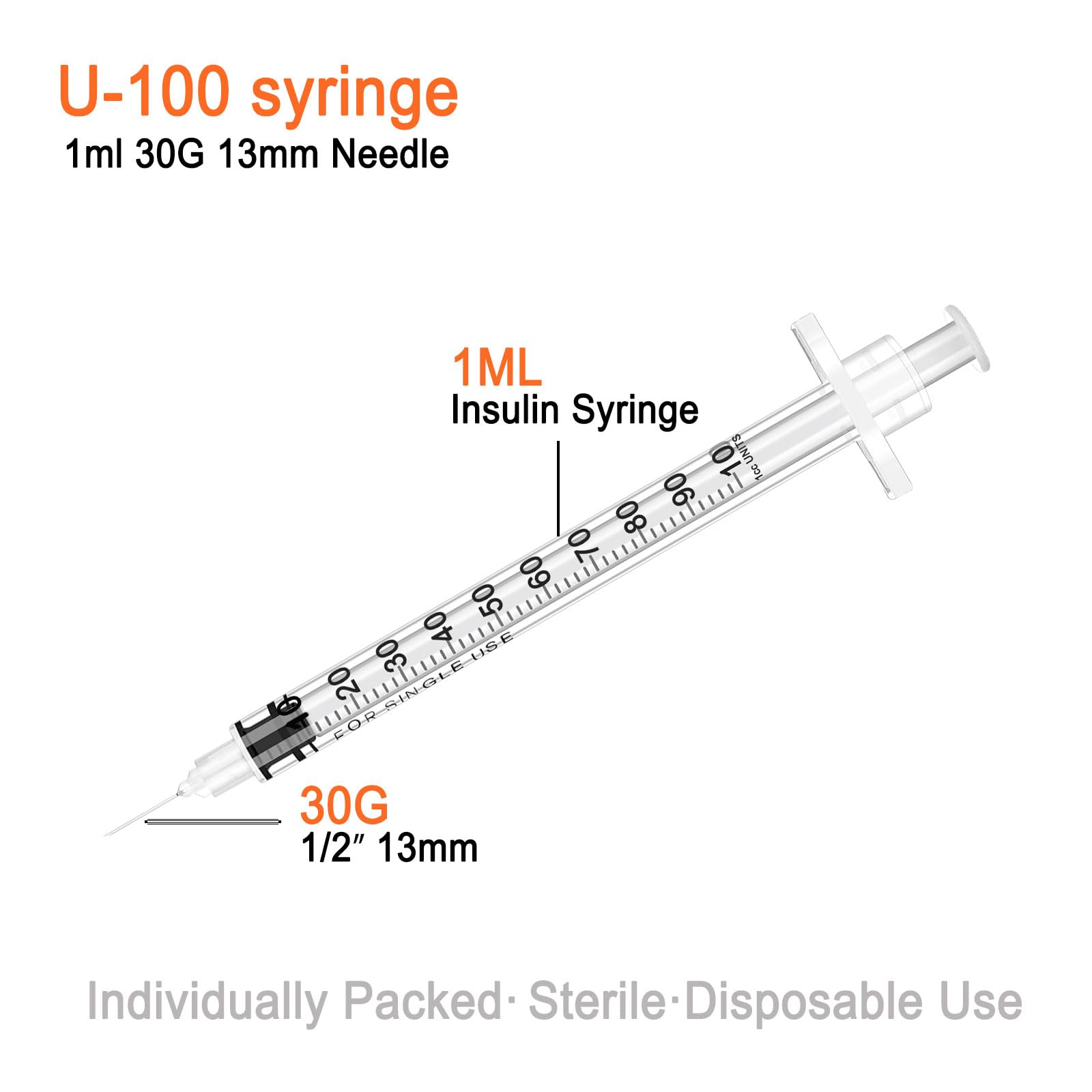 1ml Syringes with 30G Needles - Pack of 30 -2 1ml Syringes with 30G Needles - Pack of 30 -2