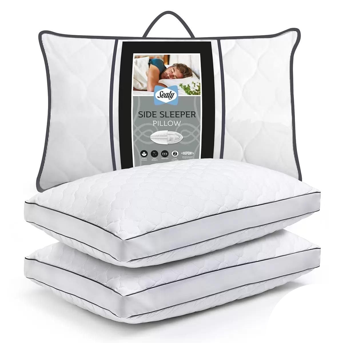 Sealy Lot de 2 oreillers de camping et de hamac pour dormir sur le côté – Profitez de nuits reposantes en plein air, essentiels de voyage ultra confortables