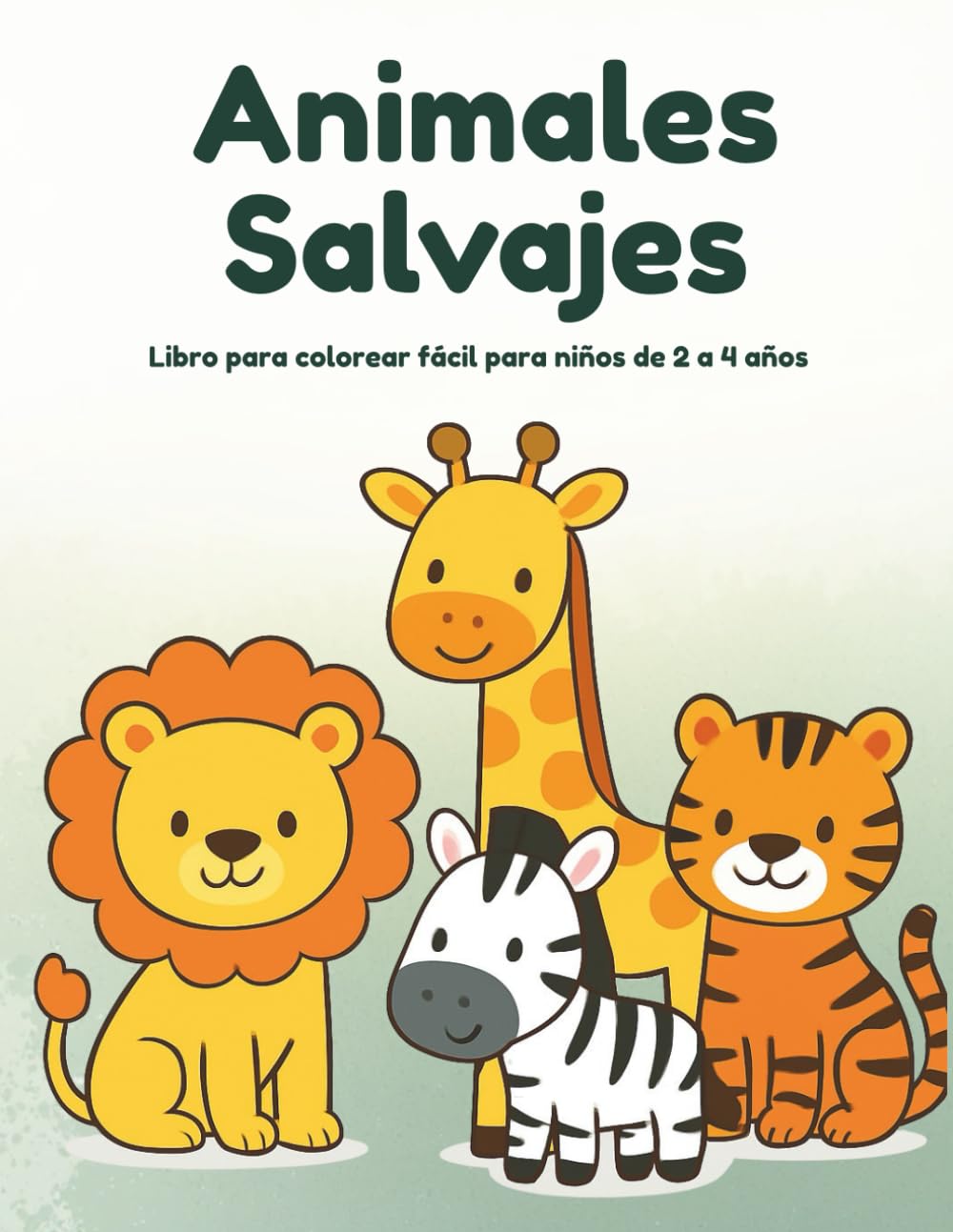 Animales Salvajes: Libro para colorear fácil para niños de 2 a 4 años