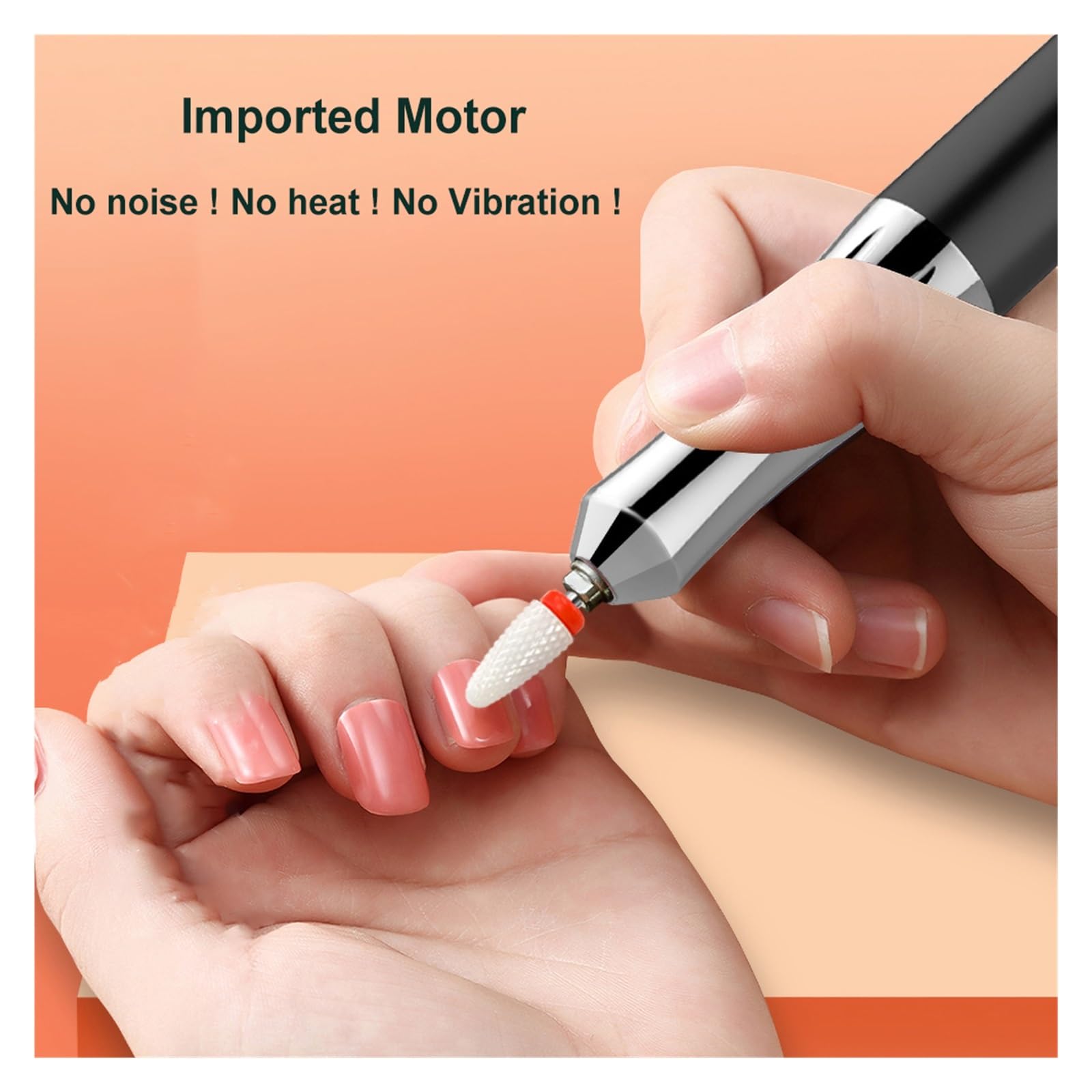 Trapano for Unghie 35000 RPM, levigatrice for Unghie Wireless Ricaricabile for Manicure, Macchina Portatile for Unghie(Noir)