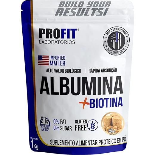 Albumina + Biotina Refil Stand-Up - 1000G Paçoca - Profit, Profit laboratório