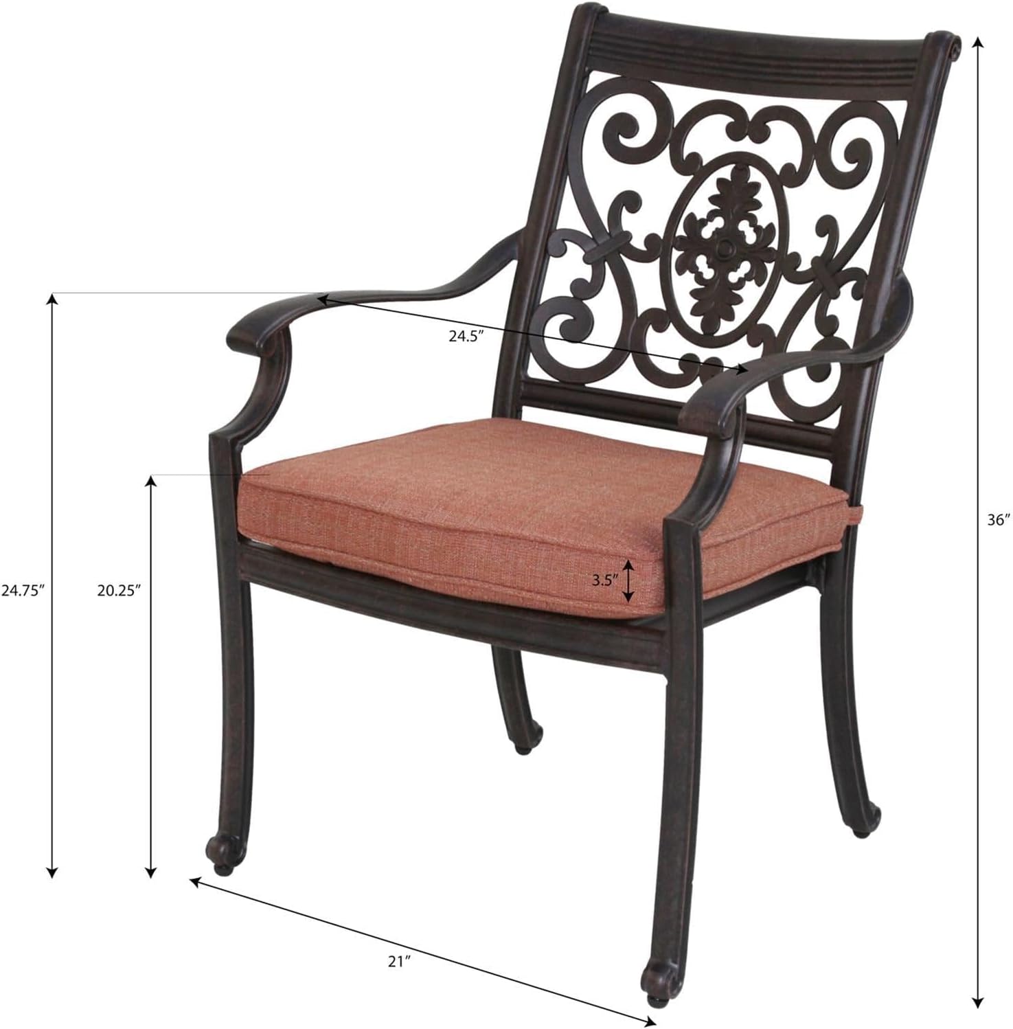 11-Piece Cast Aluminum Dining Set by Darlee with 92 X 42 Inch Series 30 Extension Table in Antique Bronze/Spicy Chili