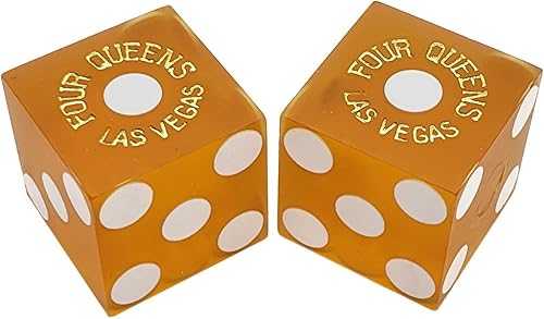 Pares de dados originales de Four Queens Downtown Las Vegas Casino Craps (amarillo esmerilado) (números de serie combinados)