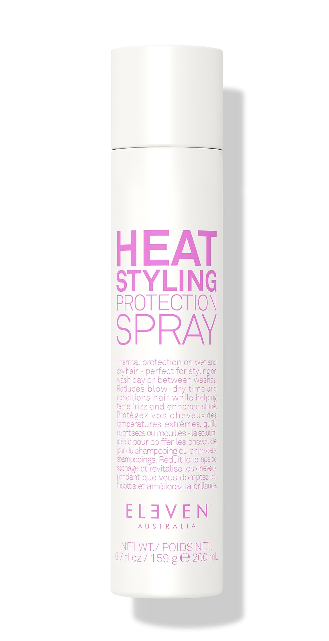 ELEVEN Australia Heat Styling Protection Spray – Spray Thermoprotecteur Cheveux Professionnel, Protection 230°C, Anti-Frisottis, Brillance, Réduit le Temps de Séchage, Tous Cheveux - 200ml