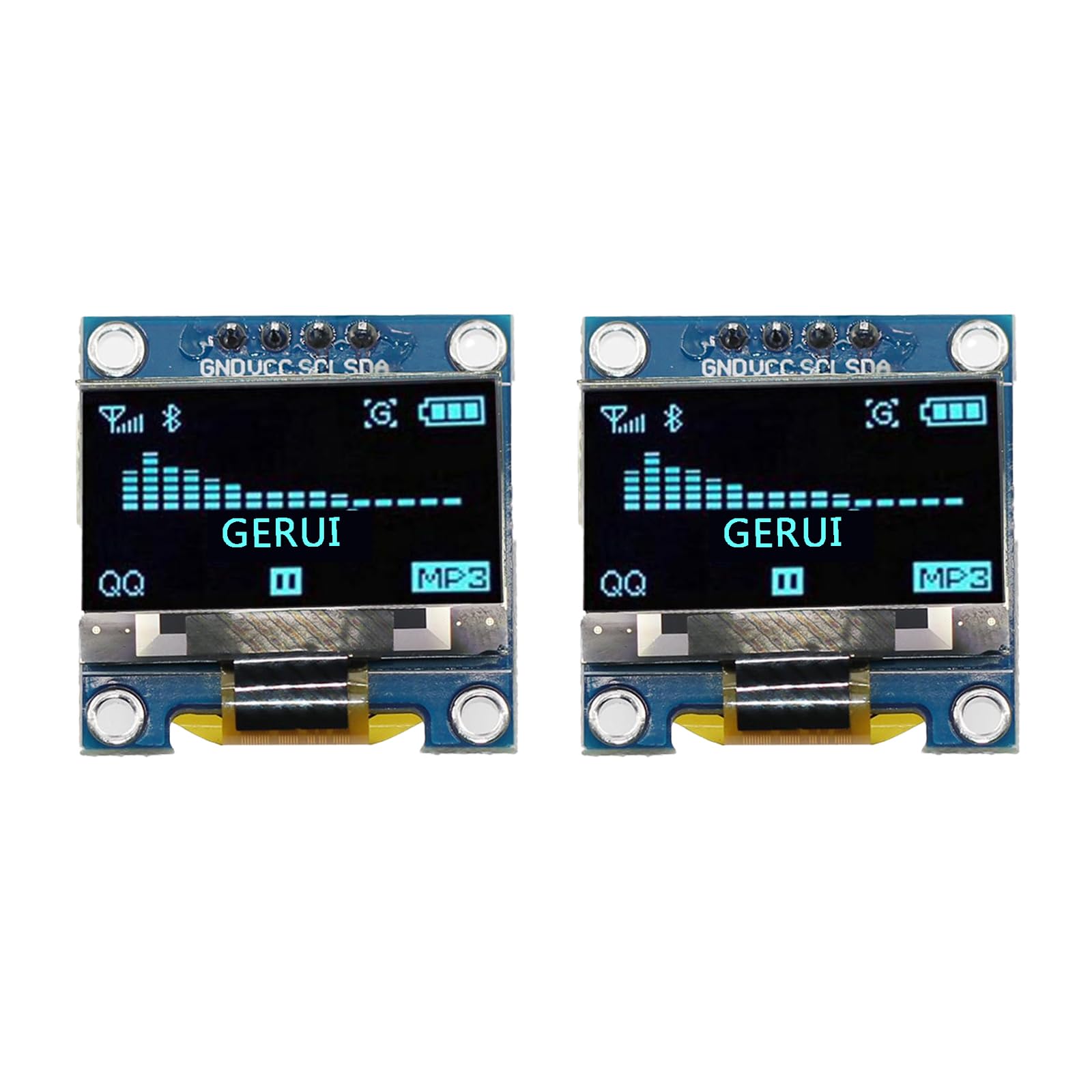 Fasizi 2 Stück 3,3 cm IIC I2C Serial 128 x 64 SSH1106 OLED LCD Display LCD Module für Arduino AVR PIC STM32 - weiße Schrift