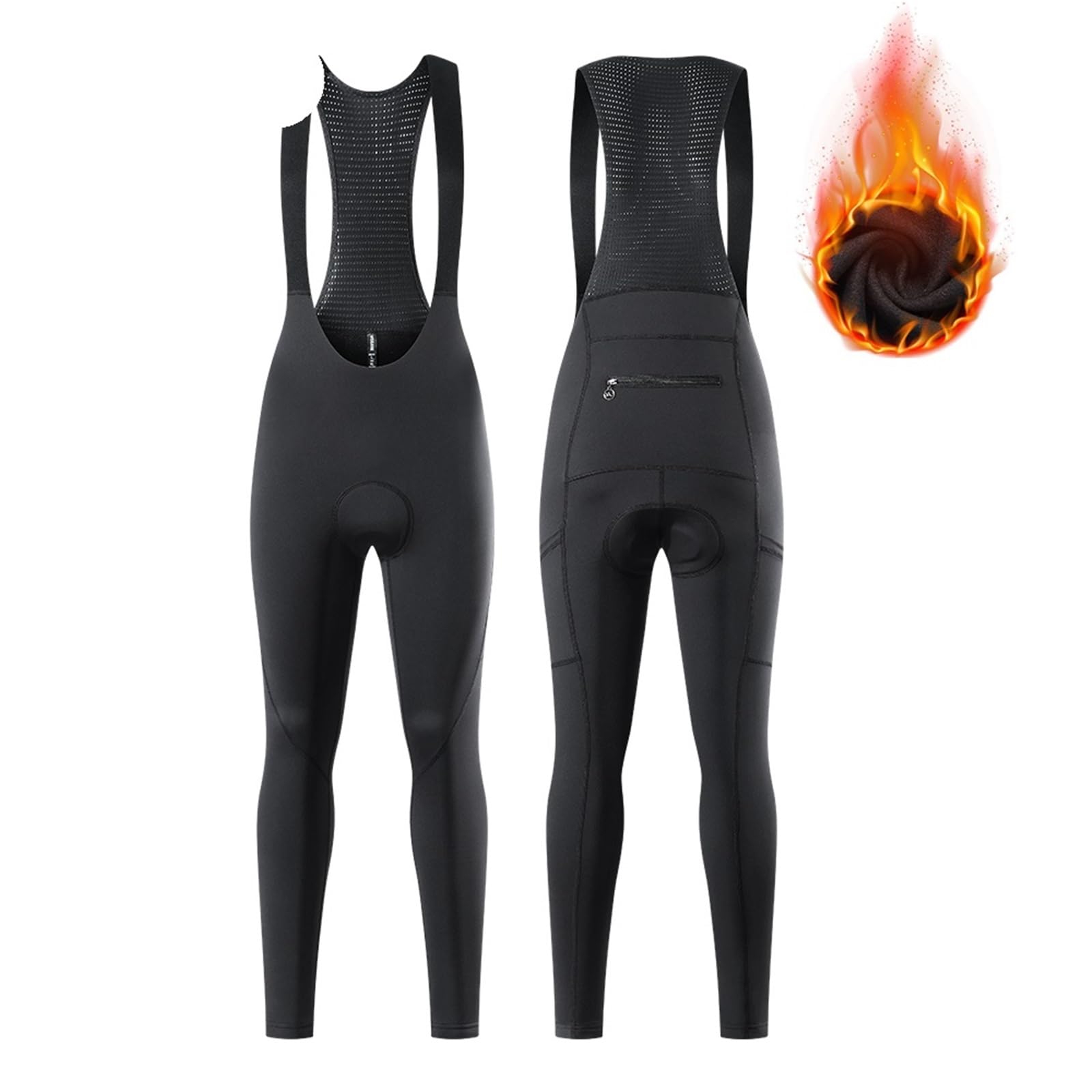 Tirantes De Ciclismo Pantalones con pechera for bicicleta, ropa de invierno for mujer, pantalones cortos con pechera for ciclismo, medias cálidas a prueba de viento de lana térmica for invierno(Pant,S