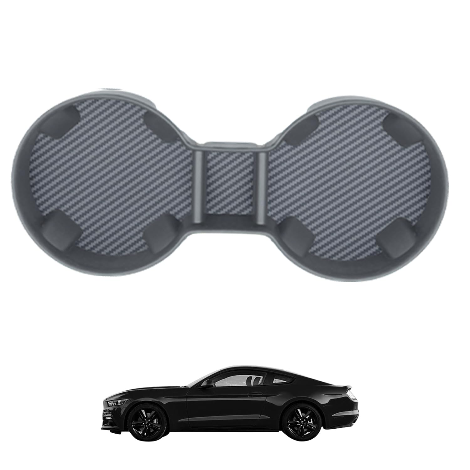 2024 2025+ Mustang Cup Holder Mats (2-Piece Set),Custom Fit for Mustang 2024 2025 Mustang EcoBoost Accessories Easy Clean Car Accessories (Not for