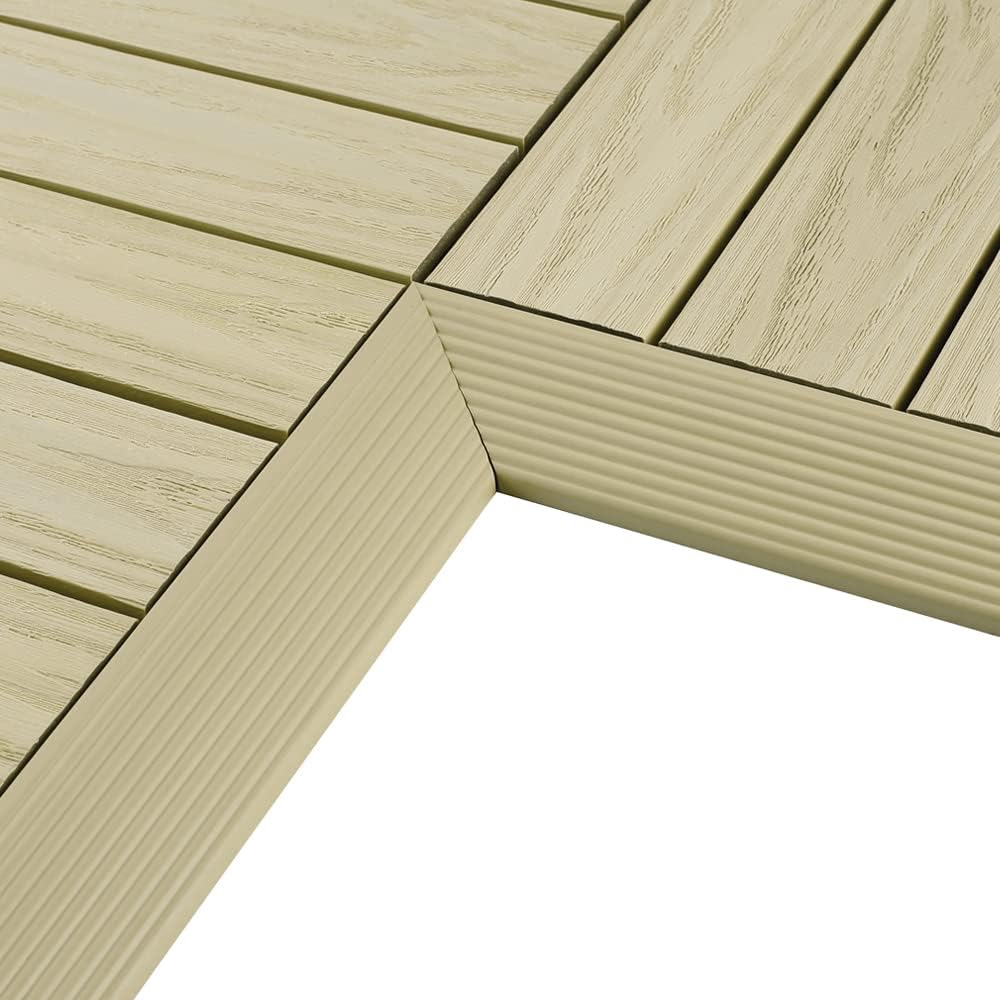 1/6 ft. x 1 ft. Quick Deck Composite Deck Tile Inside Corner Fascia in Sahara Sand (2-Pieces/Box)