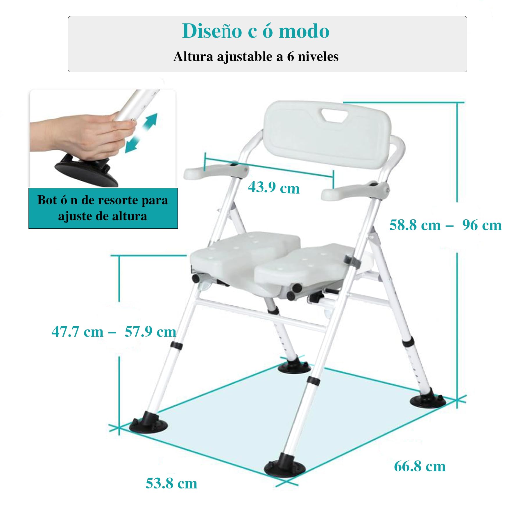 Silla Ducha, Silla Ducha Personas Mayores Asientos De Ducha Plegables Livianos para Adultos, Asientos De Ducha Antideslizantes Banco De Taburete De Baño,Silla De Asistencia para Discapacitados Bañera