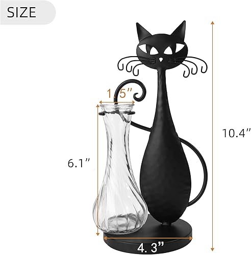 Miniatura 2 de Jardinera de cristal de escritorio de metal para gatos, terrario creativo para plantas, estación de propagación para plantas hidropónicas para el