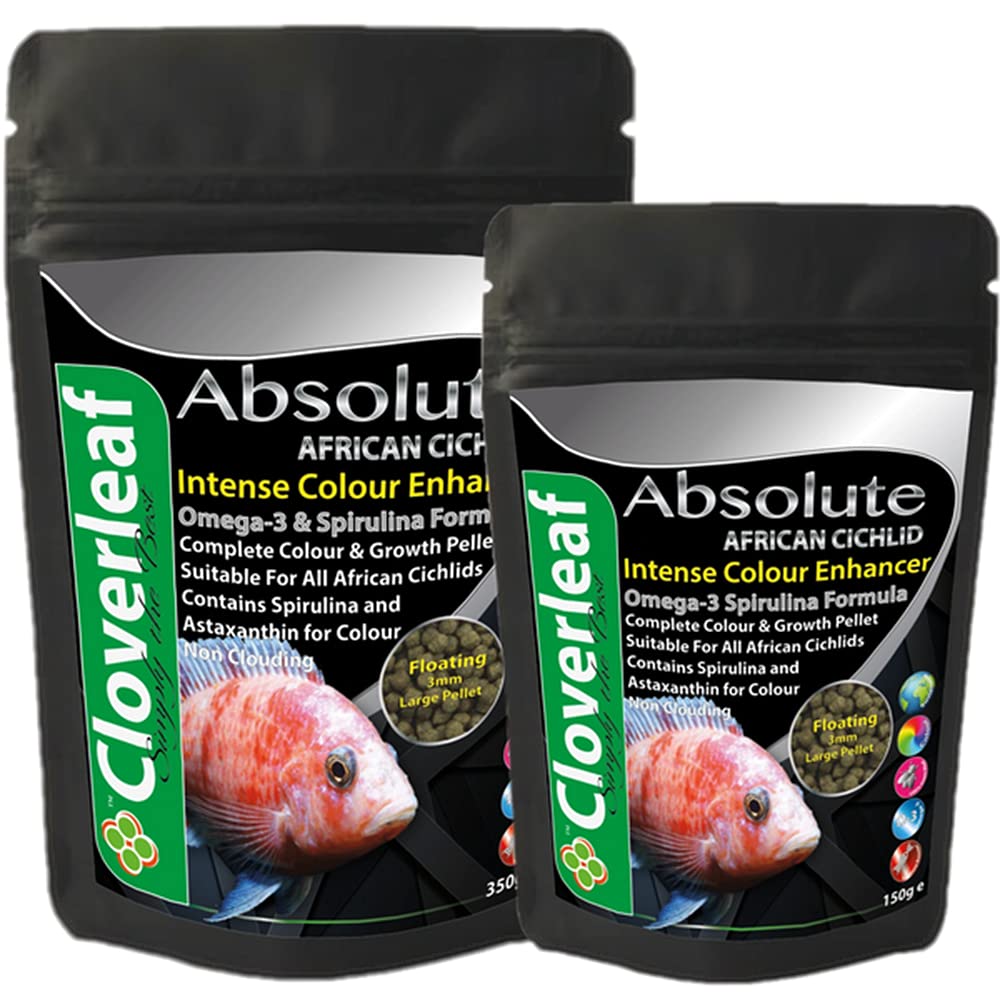 Cloverleaf 150g Absolute African Cichlid 37% High Protein Colour Enhancing Floating Pellets Food