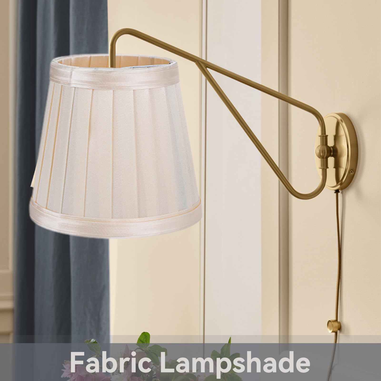 Tissting 6Pcs Fabric Lamp Cover, E14 Light Bulb Shade White Tapered Lampshade For Chandelier Wall Lamp Droplight Small Lamp Shade - View #6