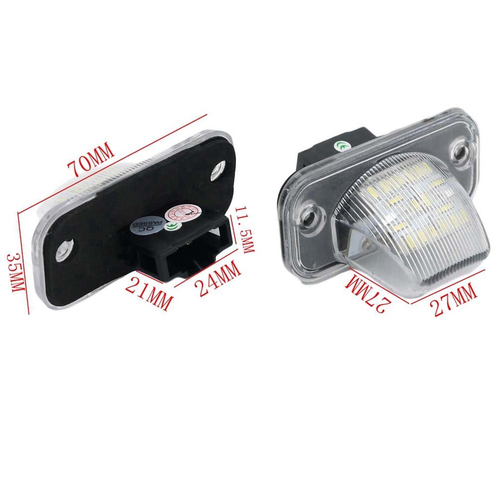 PolarLander 2Pcs 18SMD LED Número de matrícula Lámpara de luz para V/W Transporter T4 / Caravelle MK4 / Multivan Passat B5 B6 Combi Eurova