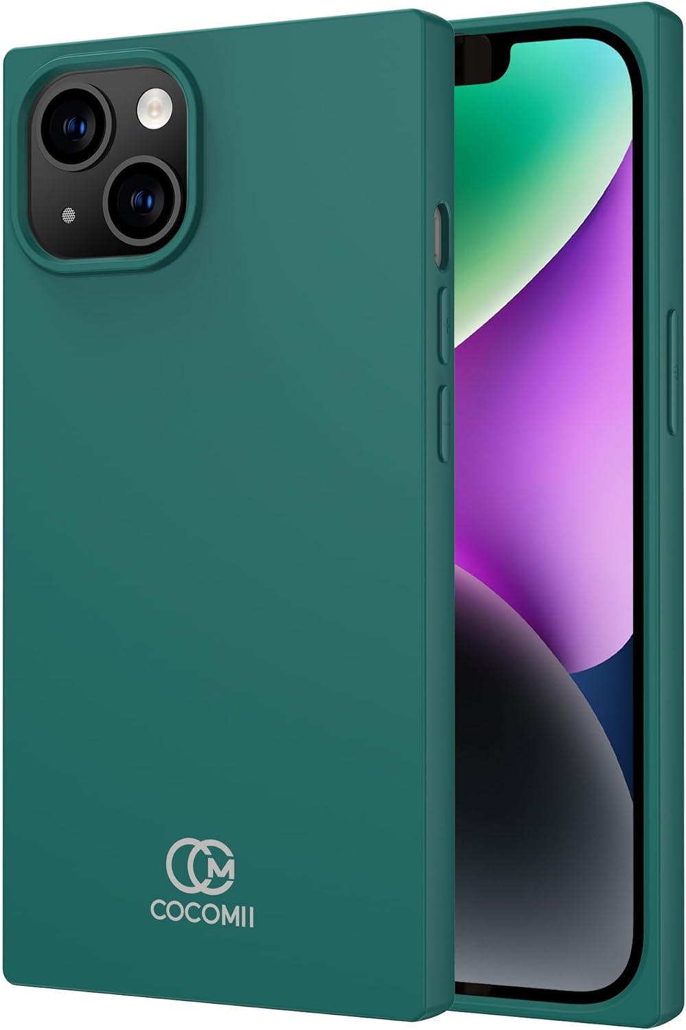 Cocomii - Rectangle Case Compatible with iPhone 15 Plus - Compatible with MagSafe, Soft Touch Silicone, Microfiber Lining, Matte, Magnetic Phone Case for iPhone 15 Plus 6.7 inch, Clover Green