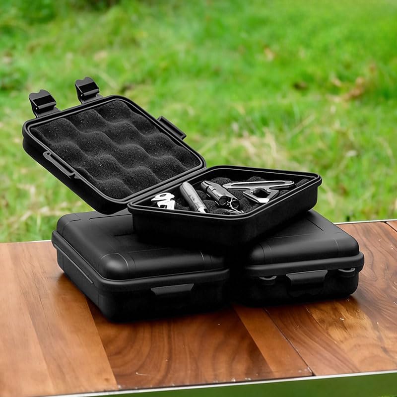 Small Waterproof Case With Foam, Compact & Easy to Carry Camping Survival Kit, Waterproof Dustproof & Shockproof Small Storage Box for Tools, Electronics, Outdoor, Workshop and Travel Essentials