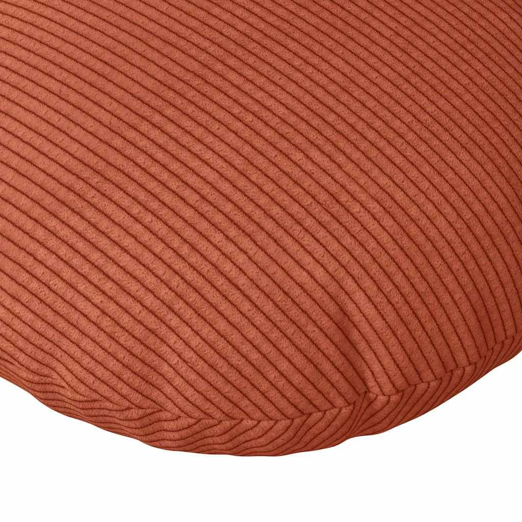 2er Set Sitzkissen Rot-Orange Ø60x21 cm Rundes Bodenkissen | Bequeme Bodenkissen mit weichem Cord-Bezug und Reißverschluss für gemütliche Stunden im Wohnzimmer und Schlafzimmer.