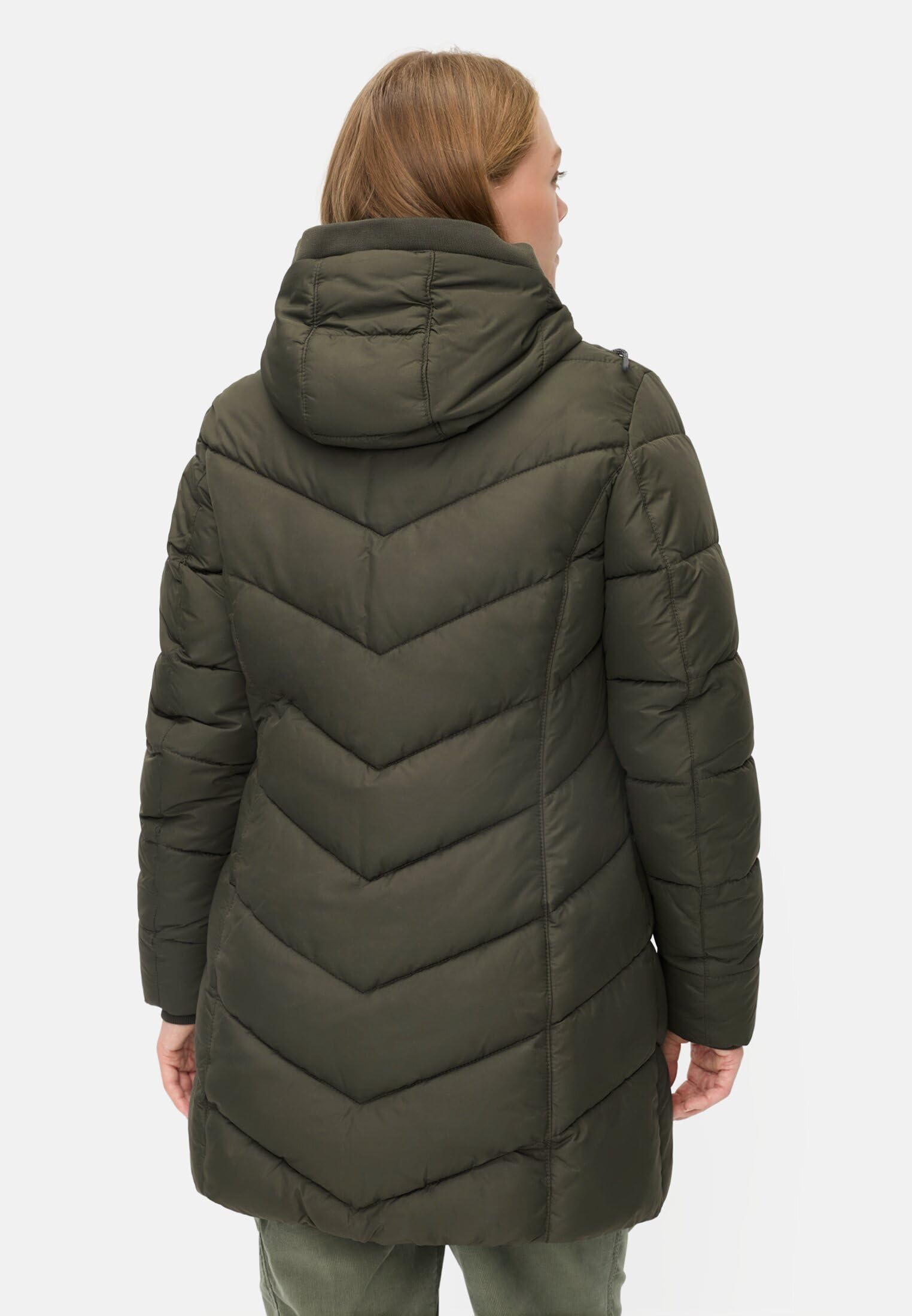 camel active Damen Wattierte Jacke mit Abnehmbarer Kapuze Waldgrün, womenswear-48