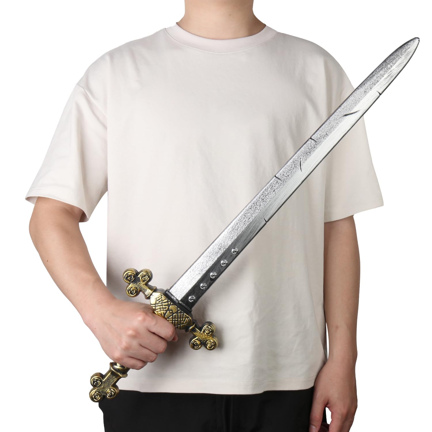 Medievaler Ritter Schwert Set – 2er Set Kunststoff Schwert für Cosplay, Halloween, LARP & Mittelalter Kostüm – Kindersicher & Realistisch