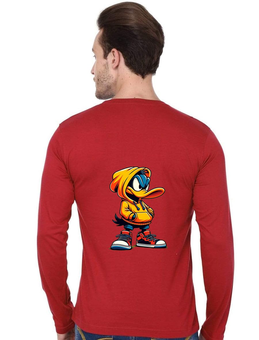 Mens Graphic Printed Cotton Round Neck Regular Fit Full Sleeve T Shirt-image-17