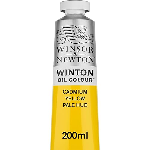 Winsor & Newton 1437119 Winton, feine hochwertige Ölfarbe - 200ml Tube mit gleichmäßiger Konsistenz, Lichtbeständig, hohe Deckkraft, Reich an Farbpigmenten - Kadmium Gelb hell Farbton - Kadmium Gelb Hell Farbton - Winton Ölfarbe - 200 ml Tube