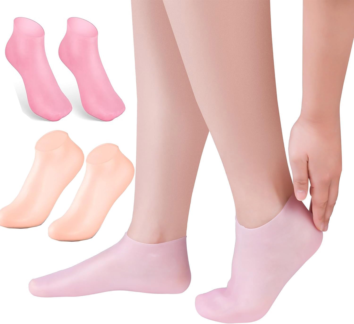 TRK hub Silicone Gel Socks Set For Dry Skin,Moisturizing Spa Gel Socks For Women And Men,Useful For Repairing Crack Feet Heel And Softening Rough And Dry Skin,Pedicure Socks(Spa Gel Socks) (B0D31VDB6N) Amazon Price History, Amazon Price Tracker