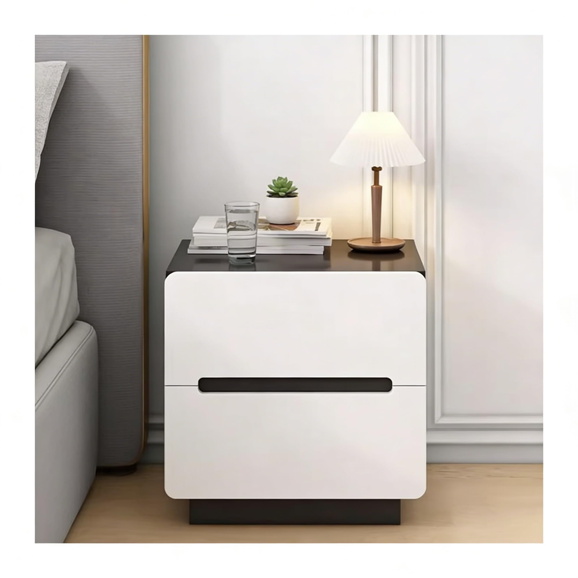Table de Chevet Moderne Minimaliste avec Tiroir Fluide et Haut de Gamme