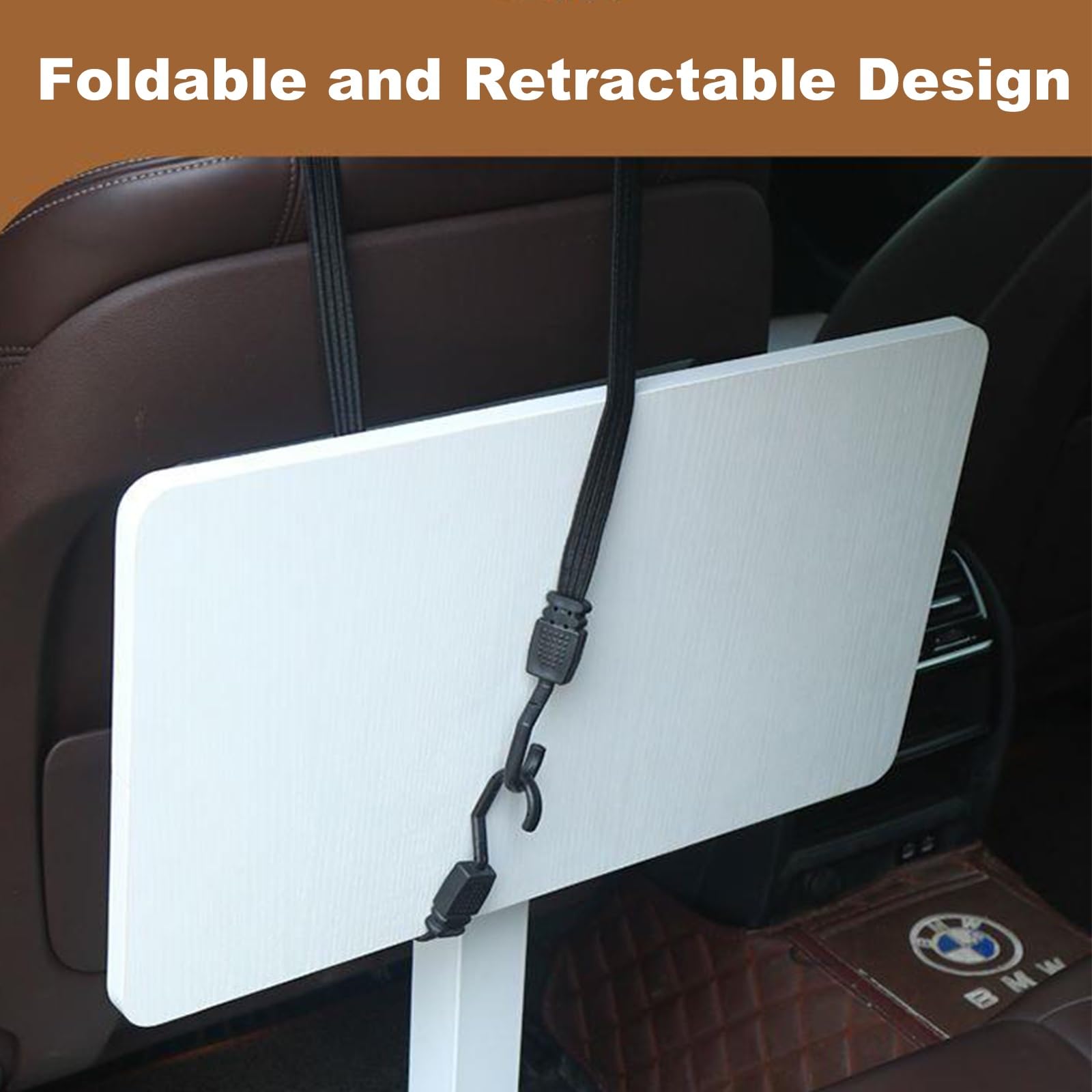 Mesa Plegable Camping para Autocaravanas, Mesa Camper de Altura Ajustable, Mesa Plegable Portatil de Comedor, Mesa Plegable Multiusos con Pata de Mesa de Aluminio Ajustable(White,35x60x2 cm/14x24x1 in