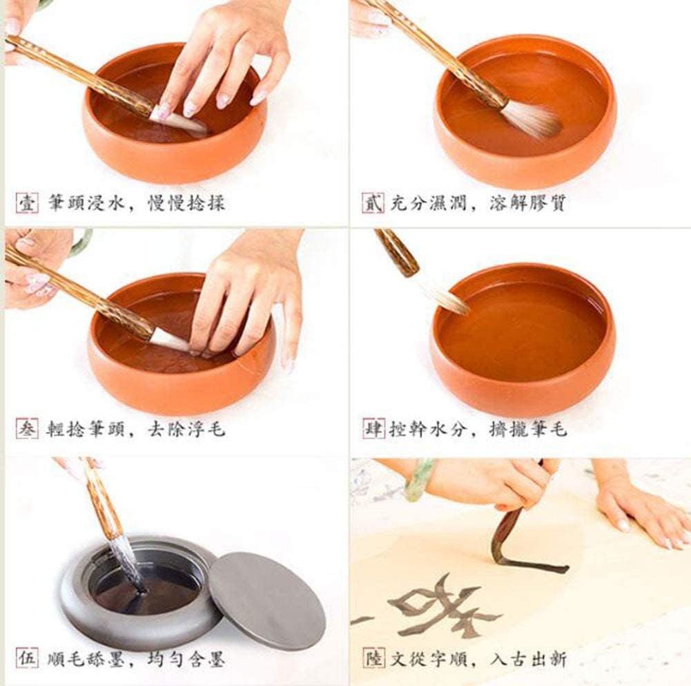 Penne per calligrafia, Set di 3 calligrafia cinese con scrittura regolare Hanzi o giapponese Sumi Pennello for scrittura Pennello for disegno Pennello for pittura ad acquerello for principianti (bianc