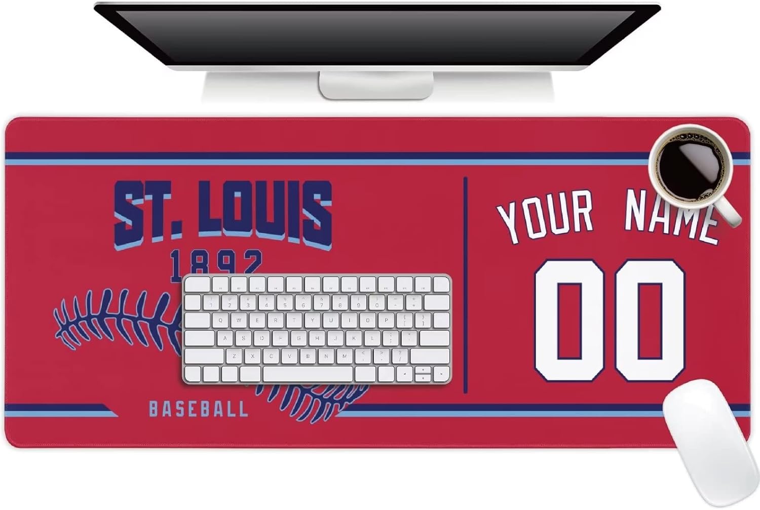 St. Louis Mouse Pad Custom Any Name and Number Personalized Desk Pad for Men Women Youth Gifts