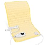 Deepsoon Heating Pad,Electric Heating Pads for Back,Neck,Abdomen,Moist Heating Pad for Shoulder,Knee,Arms,Legs,Dry/Moist Heat & Auto Shut Off,Christmas Gifts for Men and Women,Light Yellow,24x12 Inch
