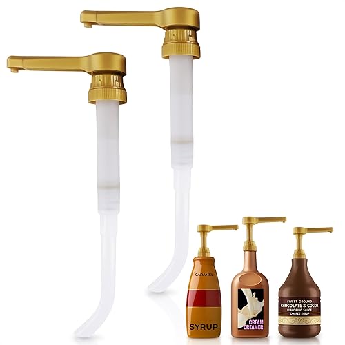 Vista 28 de Dispensador de jarabe de café, 4 unidades, funciona como bomba de jarabe delgada y Torani, se adapta a varias botellas de 25.4 onzas, dispensación