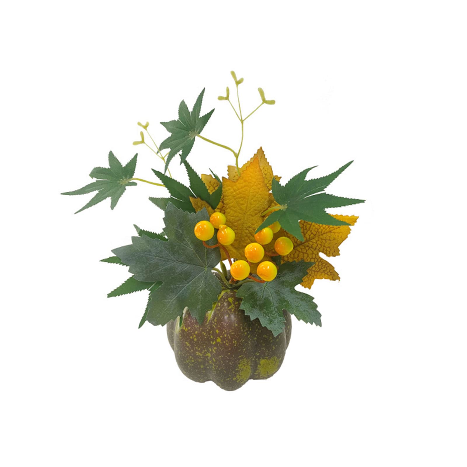 Elnwnnkc Pumpkin Sculpture for Vehicle Dashboard Table TV-Cabin Select Shop Display Cool Pumpkin with Leaves Figurines Leaves Party Supplies
