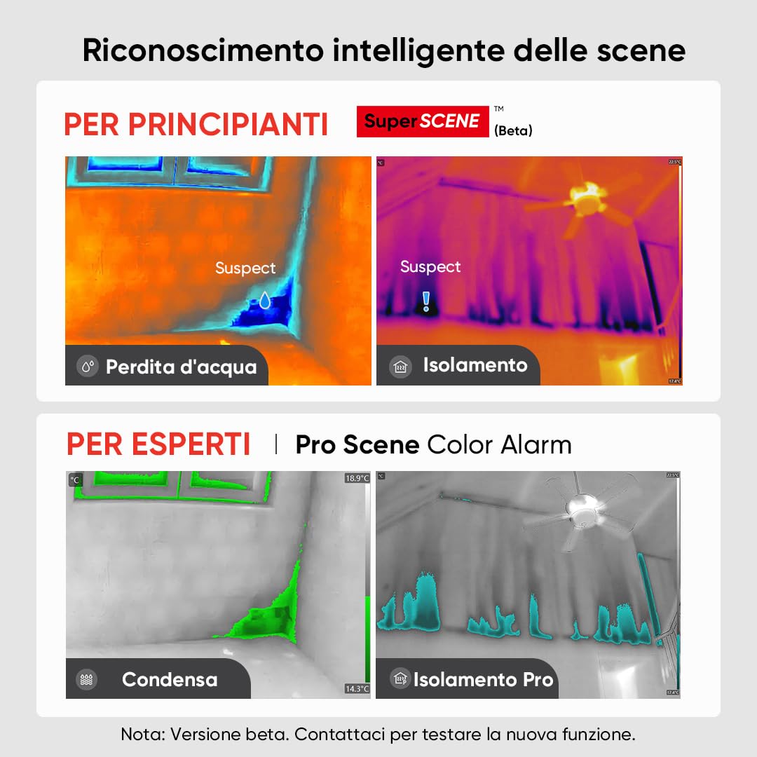 Termocamera B10S T HIKMICRO Risoluzione IR 256 x 192 con Telecamera Visiva da 2MP, Telecamera Termica per Ispezione Domestica, 25 Hz, Schermo LCD con risoluzione 640×480, IP54, -20°C~550°C