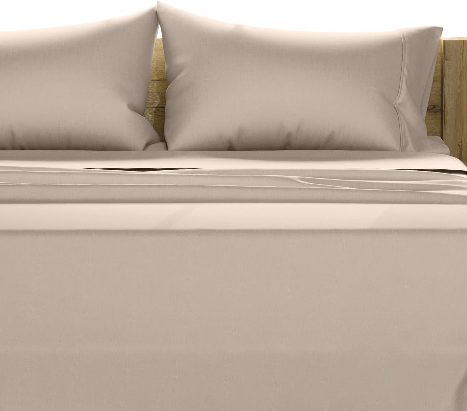 TEXAS LINEN CO. 100% Egyptian Cotton Sheets King Size Set - 1200 Thread Count Egyptian Cotton Luxury Sheets King Size, 17" Deep Pocket, Soft, Cooling Sateen Weave Hotel Quality Bedding Set - Taupe King Taupe